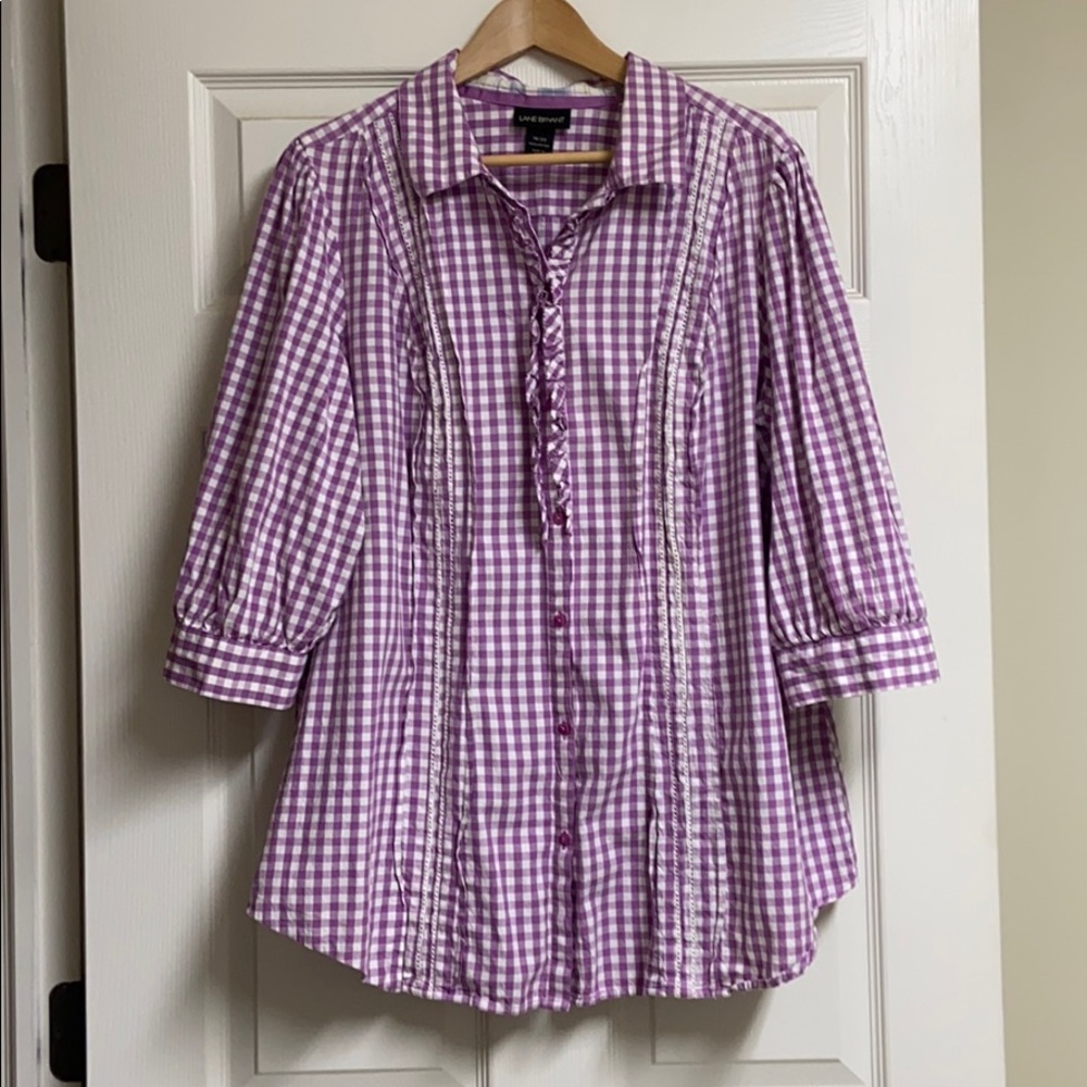 Lane Bryant Purple Button-up Top